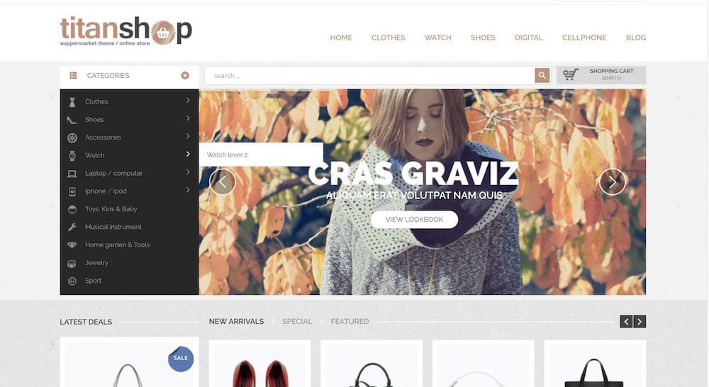 Clothing and accessories online shop template