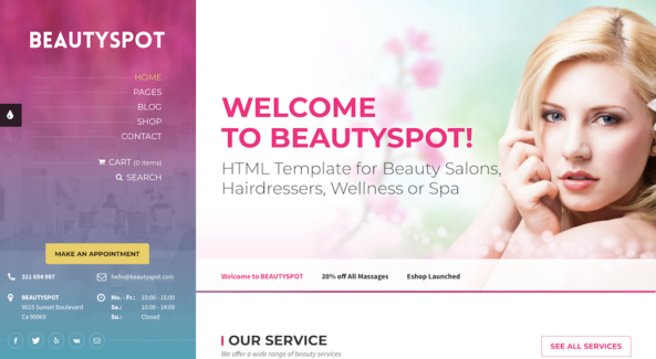 Template for a Spa website