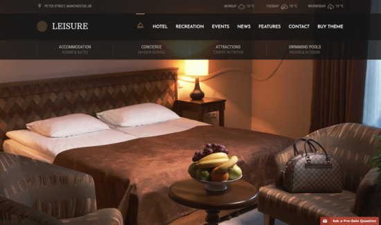 Template for hotel website